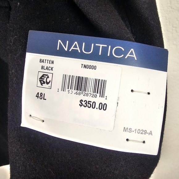 Nautica Batten Classic Fit Overcoat Jacket Wool Blend Black Size 48L NWT - Picture 12 of 16